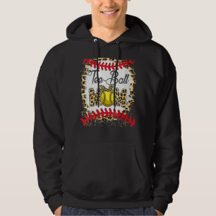 Sudadera Tee Ball Mom Softball Leopard Bleached Mother's Da