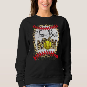 Sudadera Tee Ball Mom Softball Leopard Bleached Mother's Da