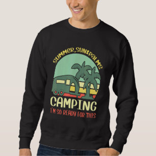 Sudadera Tee De Camper Retro Para Palmas De Sol De Verano -