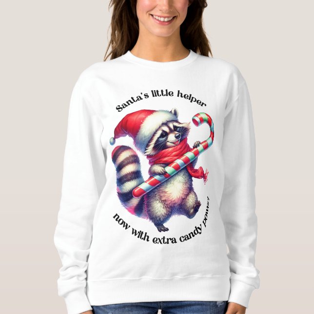 Sudadera Tee de Navidades divertidos: mapache de caña de ca (Anverso)