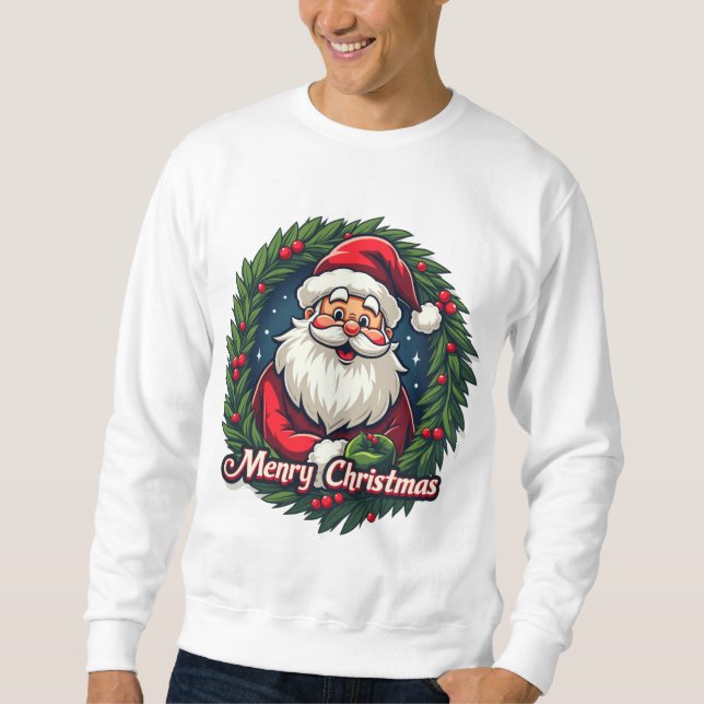 Sudadera Tee gráfico de Santa Claus - Difundir alegría de f (Anverso)