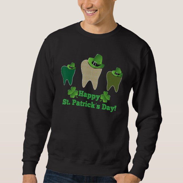 Sudadera Teeth Leprechaun Hat Happy Saint Patrick's Day Den (Anverso)