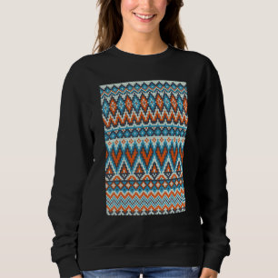Sudadera Tejido Retro Ganchillo  Tejedora Arte Étnico Pixel