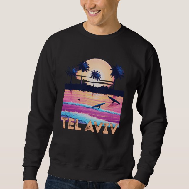 Sudadera Tel Aviv Israel Retro Recuerdo Surf (Anverso)