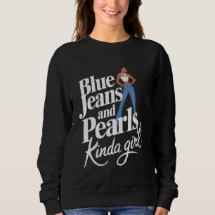 Sudadera Tela de Mezclilla Pantalones Vaqueros Azules Perla