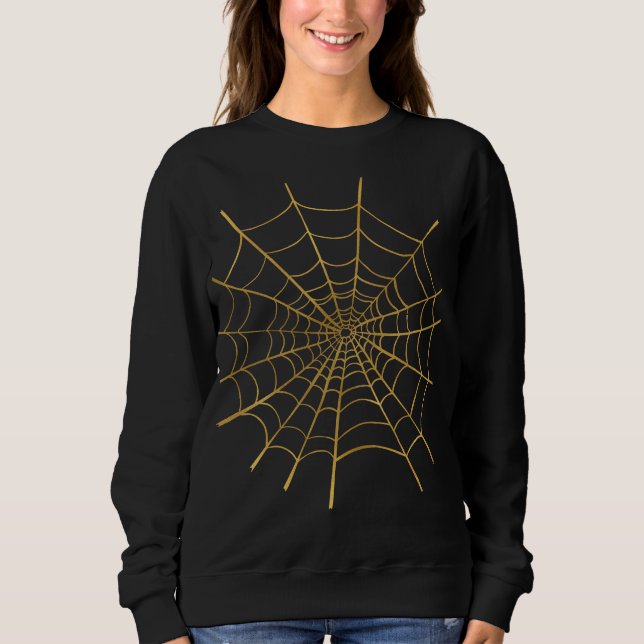 Sudadera Telaraña de araña dorada de Halloween (Anverso)