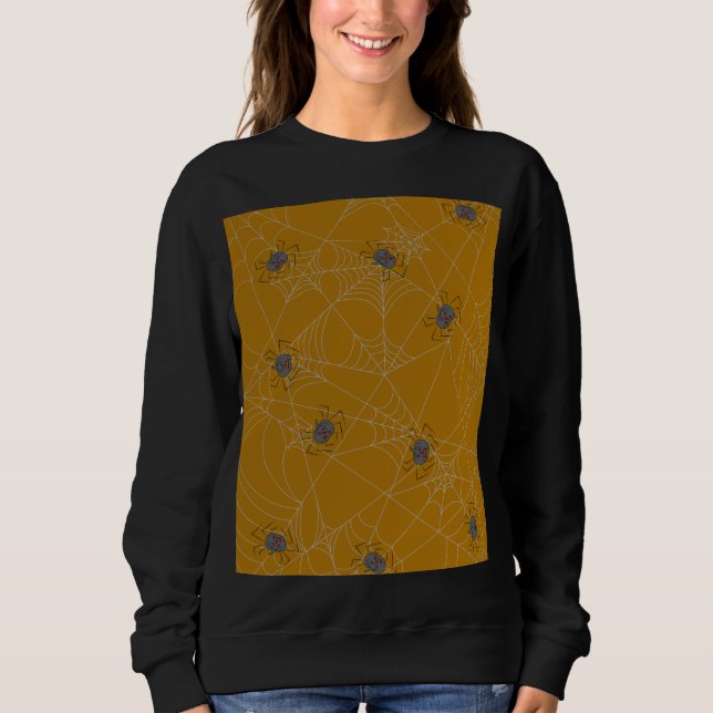 Sudadera telaraña y calabazas de Halloween (Anverso)