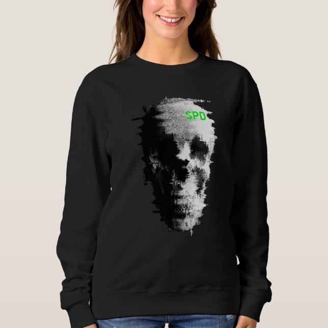 Sudadera Televisor de cráneo fantasma con falla estática (Anverso)