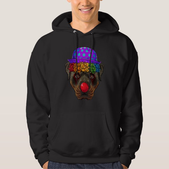 Sudadera Tema de disfraz de payaso Rottweiler circo carnava (Anverso)