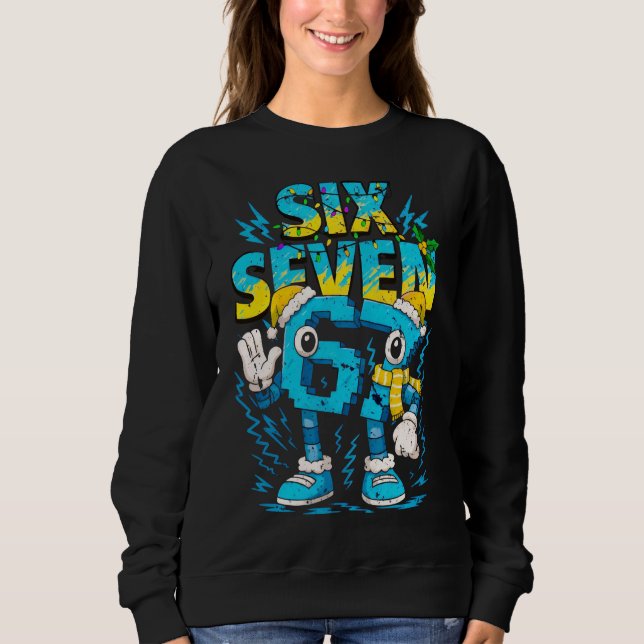 Sudadera Tema de invierno de Navidad Seis Siete Gráfico fes (Anverso)