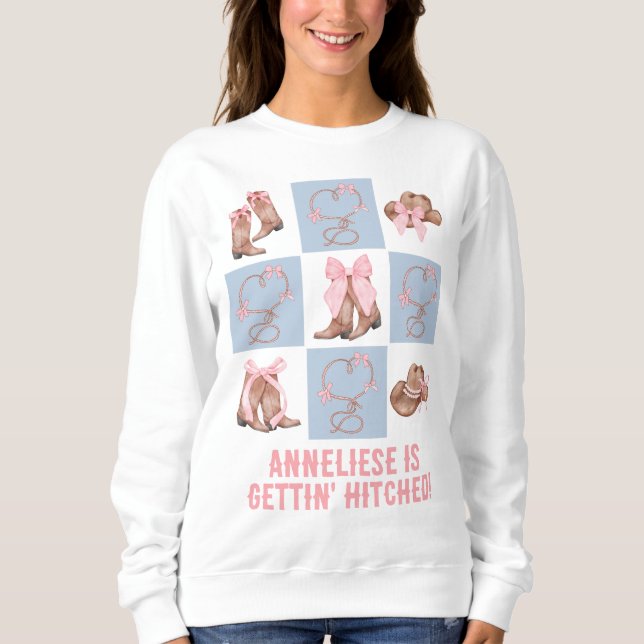 Sudadera Tema de país personalizado Gettin 'Hitched Despedi (Anverso)