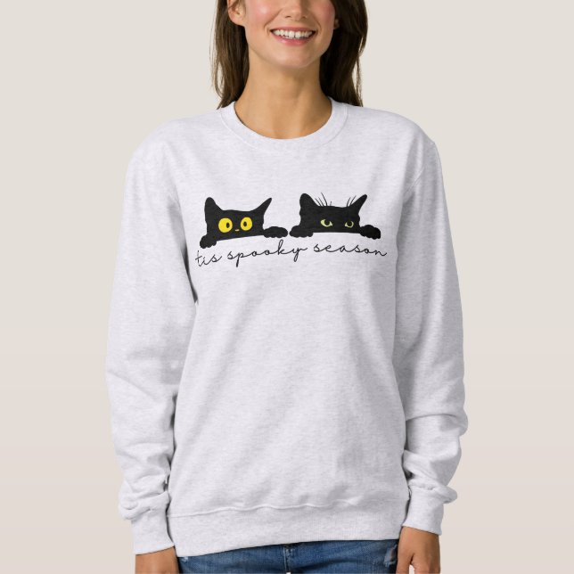 Sudadera Temblorosa temporada de gatos, gatos de Halloween  (Anverso)