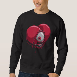 Sudadera Temeroso Corazón Oscuro Sangrado Pastel Gótico Cre