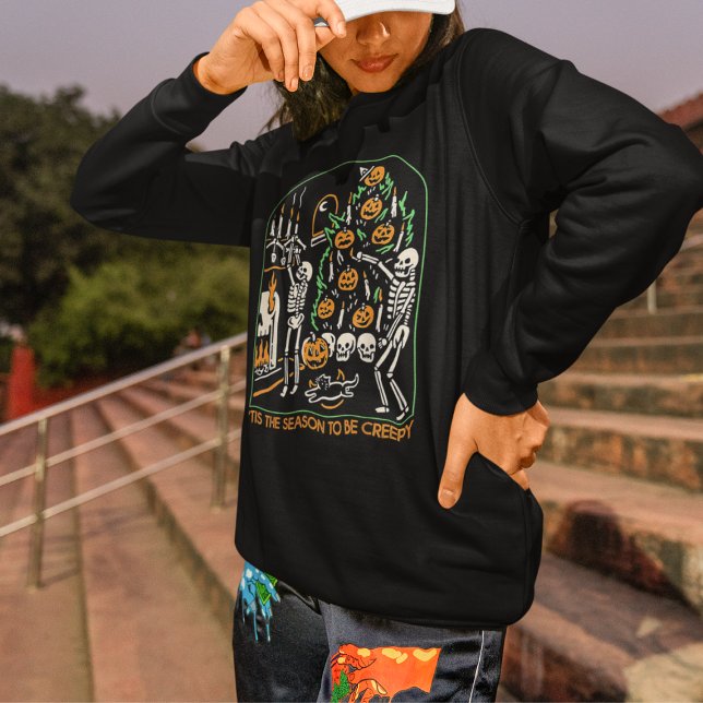 Sudadera Temporada De Esqueleto De Halloween Es Sombrío (Subido por el creador)
