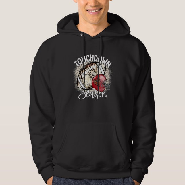 Sudadera Temporada de touchdown blanqueada Juego de fútbol  (Anverso)