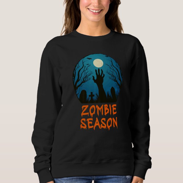 Sudadera Temporada de Zombies Cementerio bajo la luz de la  (Anverso)