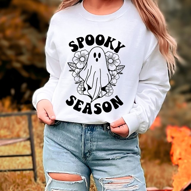 Sudadera Temporada espeluznante de Halloween fantasma (Subido por el creador)
