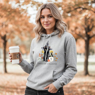 Sudadera Temporada Espeluznante Gato Negro Otoño Acogedor F