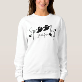 Sudadera Temporada espeluznante guión negro fantasmas volad