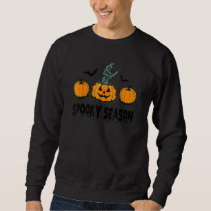 Sudadera Temporada espeluznante Mano de zombie de calabaza