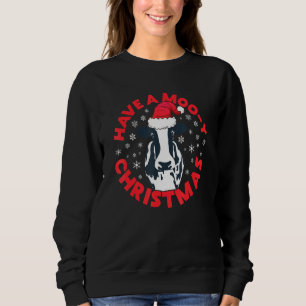 Sudadera Ten un Moo Y Feliz Vaca De Navidad