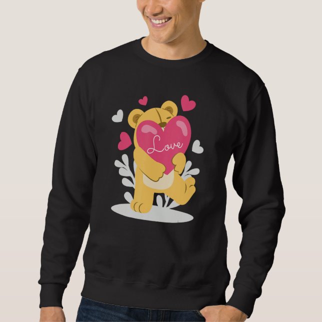 Sudadera Tenderhearted Bear Valentines Day a Couple Matchin (Anverso)