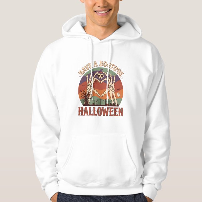Sudadera Tener Manos de Esqueleto de Gato de Halloween Boot (Anverso)
