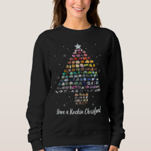 Sudadera Tener un Rockin Navidad Crystal Gem Tree Rockhound