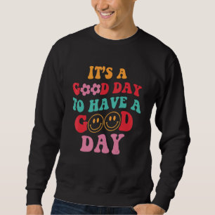 Sudadera Tenga Un Buen Día Retro Cara Feliz Estética