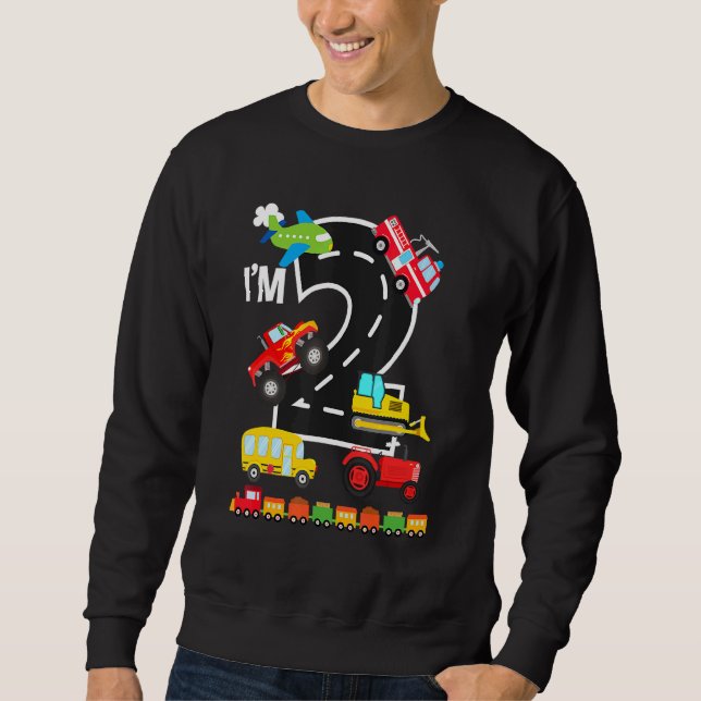 Sudadera Tengo 2.º cumpleaños Transporte de camiones (Anverso)