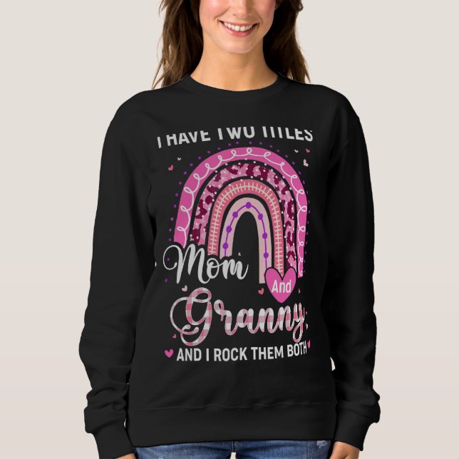 Sudadera Tengo Dos Títulos Mamá Abuela Leopard Rainbow Moth (Anverso)
