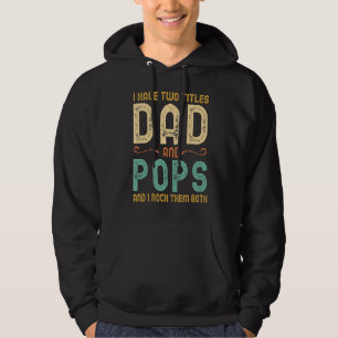 Sudadera Tengo Dos Títulos Papá Y Pops Retro Vintage