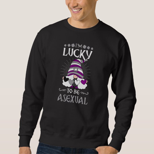 Sudadera Tengo suerte de ser un orgullo asexual en el Día d (Anverso)