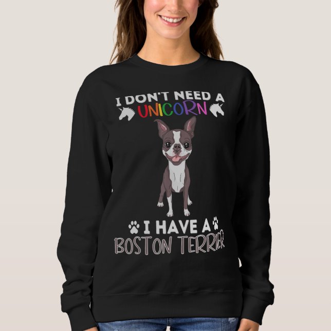 Sudadera Tengo Un Terrier De Boston - Funny Propio De Bosto (Anverso)