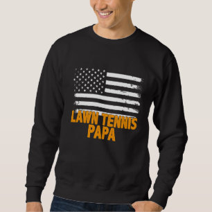 Sudadera Tenis en el jardín papá, papá, bandera estadounide