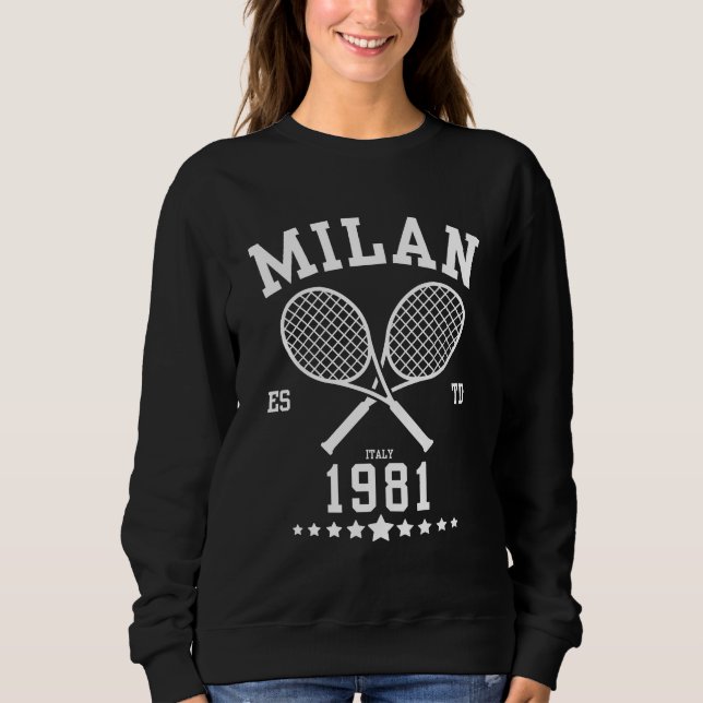 Sudadera Tenis Vintage Milán Establecido 1981 (Anverso)