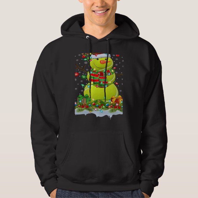 Sudadera Tennis Ball Snowman Xmas Lights Tennis Christmas (Anverso)