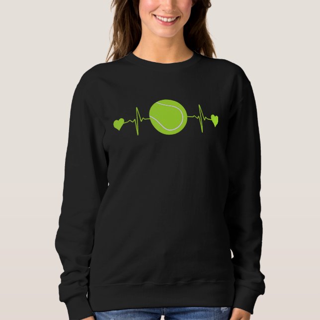 Sudadera Tennis Heartbeat Funny Tennis Players Fans (Anverso)