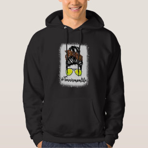 Sudadera Tennis Mom Life Leopard Messy Bun Hair Women