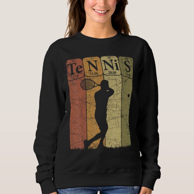 Sudadera Tennis Periodic Table Elements Tennis Player Nerd  (Anverso)