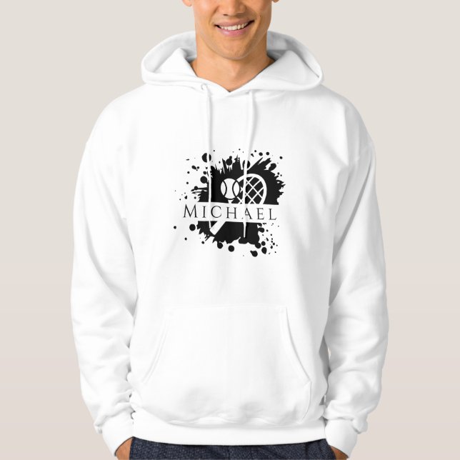 Sudadera Tennis Racket Ball Ink Splash Personalizado Estilo (Anverso)