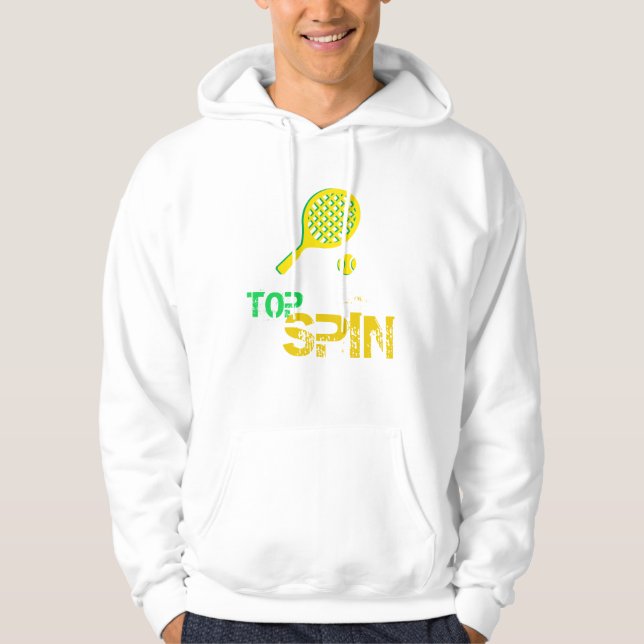 Sudadera Tennis Sport Pop Art, Green & Yellow Racket & Ball (Anverso)