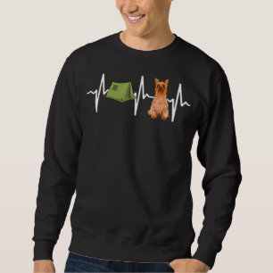 Sudadera Tent Camping Silky Terrier Heartbeat Dog