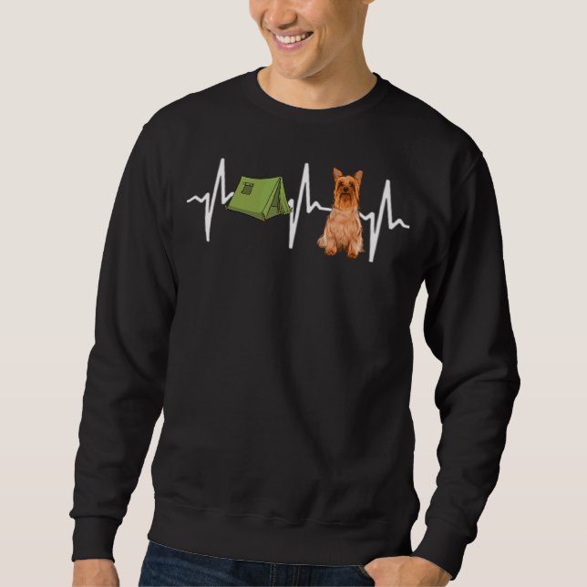 Sudadera Tent Camping Silky Terrier Heartbeat Dog (Anverso)