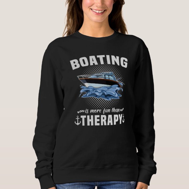 Sudadera Terapia de capitán Velero Barco a motor   (Anverso)