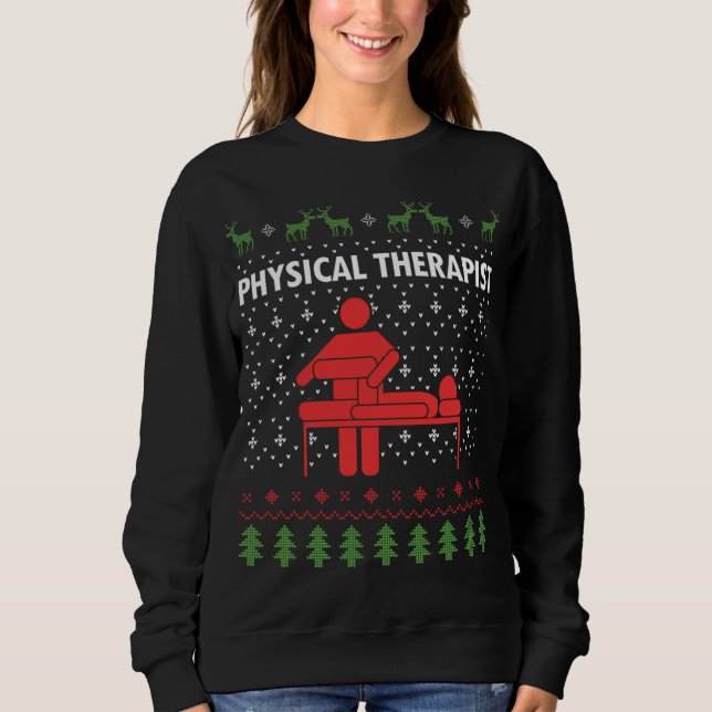 Sudadera Terapia física Navidades feos (Anverso)