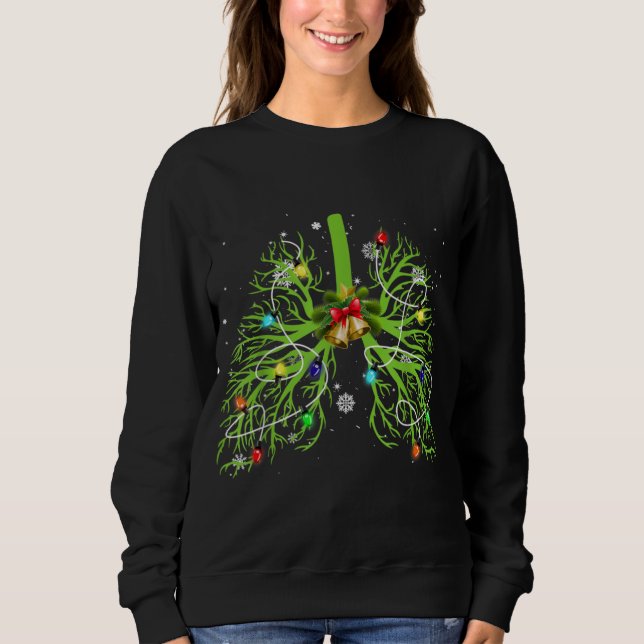 Sudadera Terapia Lung Christmas Tree Encender Navidad Ornam (Anverso)