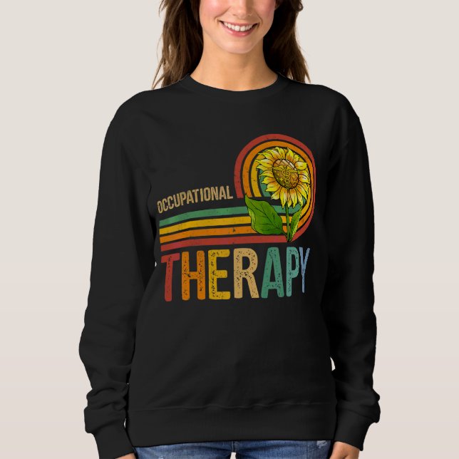 Sudadera Terapia Ocupacional Enfermería Retro Girasol (Anverso)
