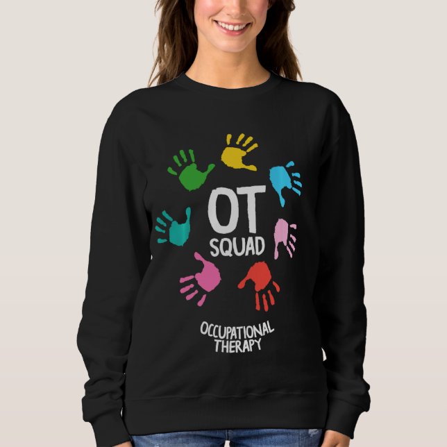 Sudadera Terapia Ocupacional Ot Squad Cute Manos (Anverso)
