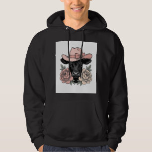 Sudadera Ternera vaquera rosa con peonías vector vintage_1